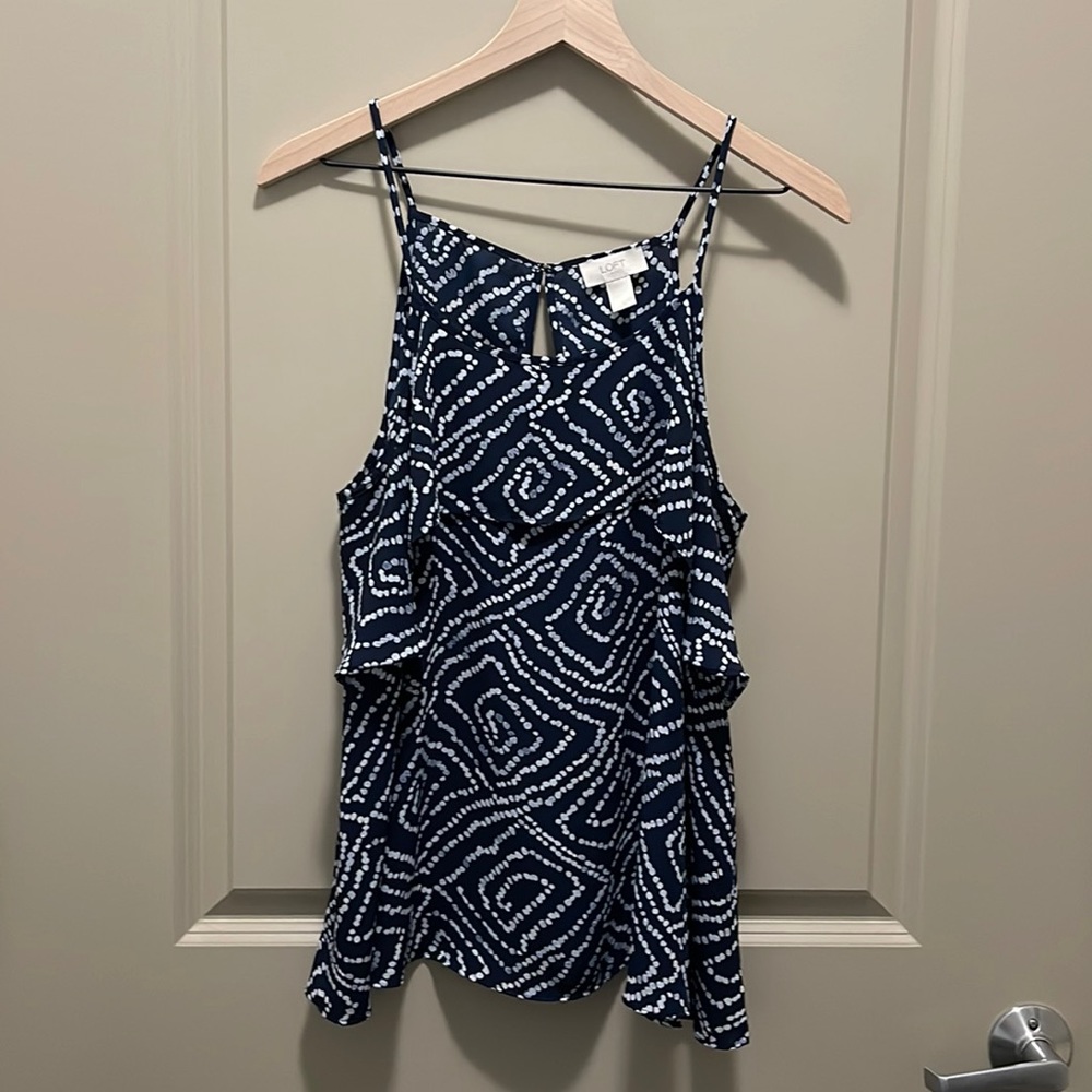 LOFT Blue Tank with white dots